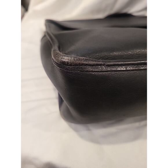 Vintage Coach Black Leather Briefcase Tote Laptop Bag Document Holder - Picture 15 of 16